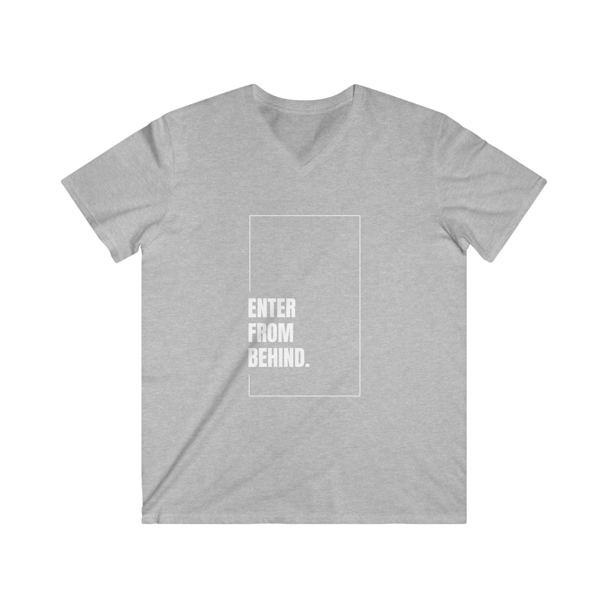 Enter From Behind Fitted V-Neck Short Sleeve Tee
