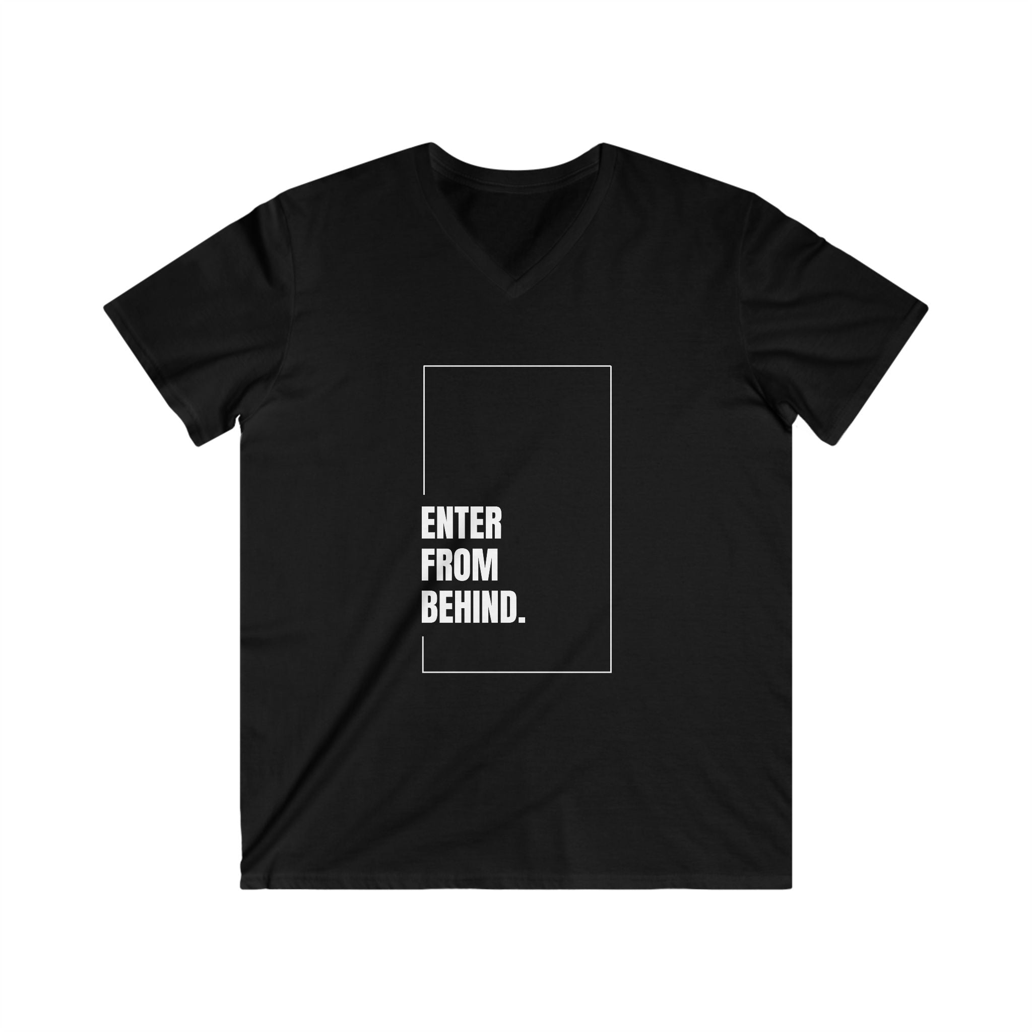 Enter From Behind Fitted V-Neck Short Sleeve Tee