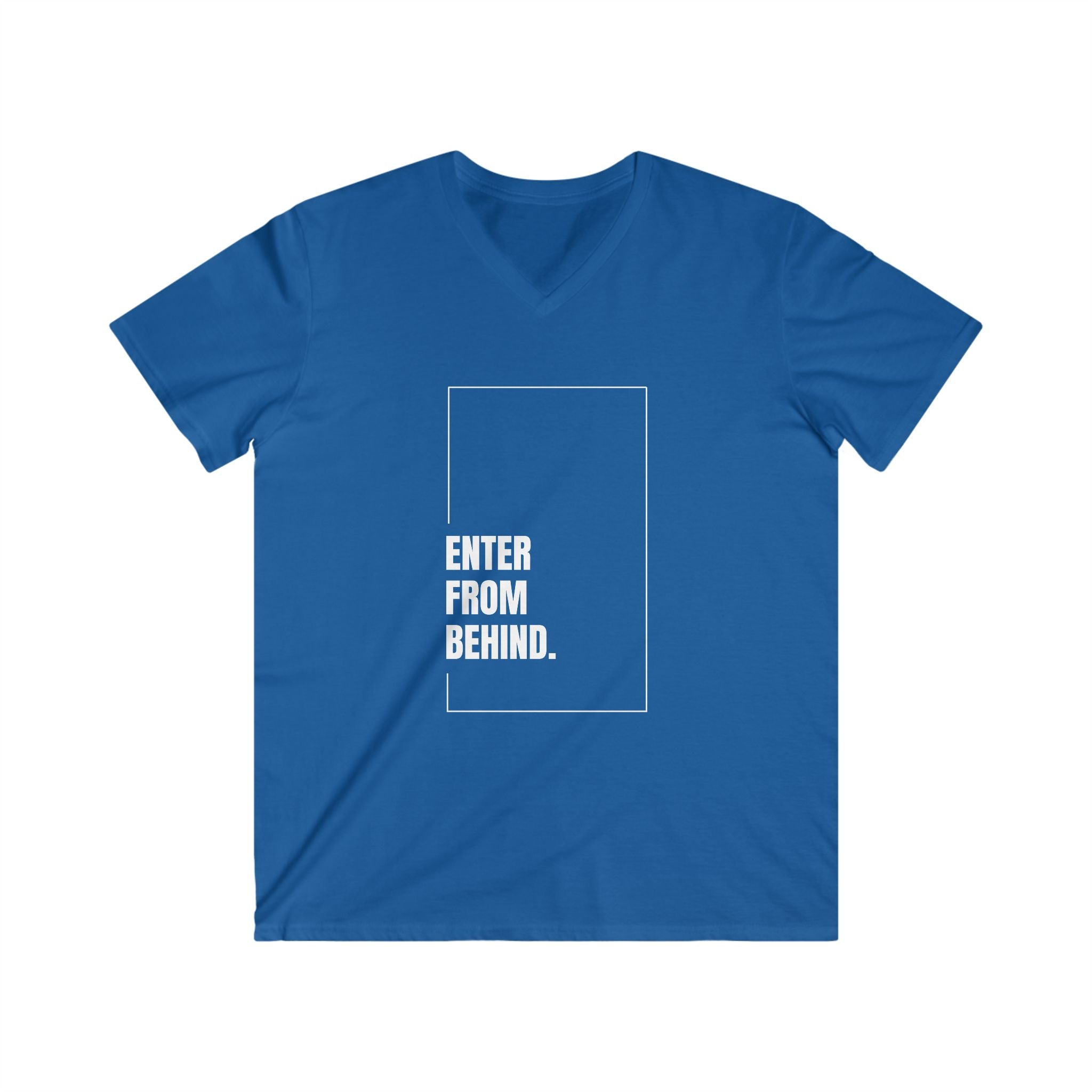 Enter From Behind Fitted V-Neck Short Sleeve Tee