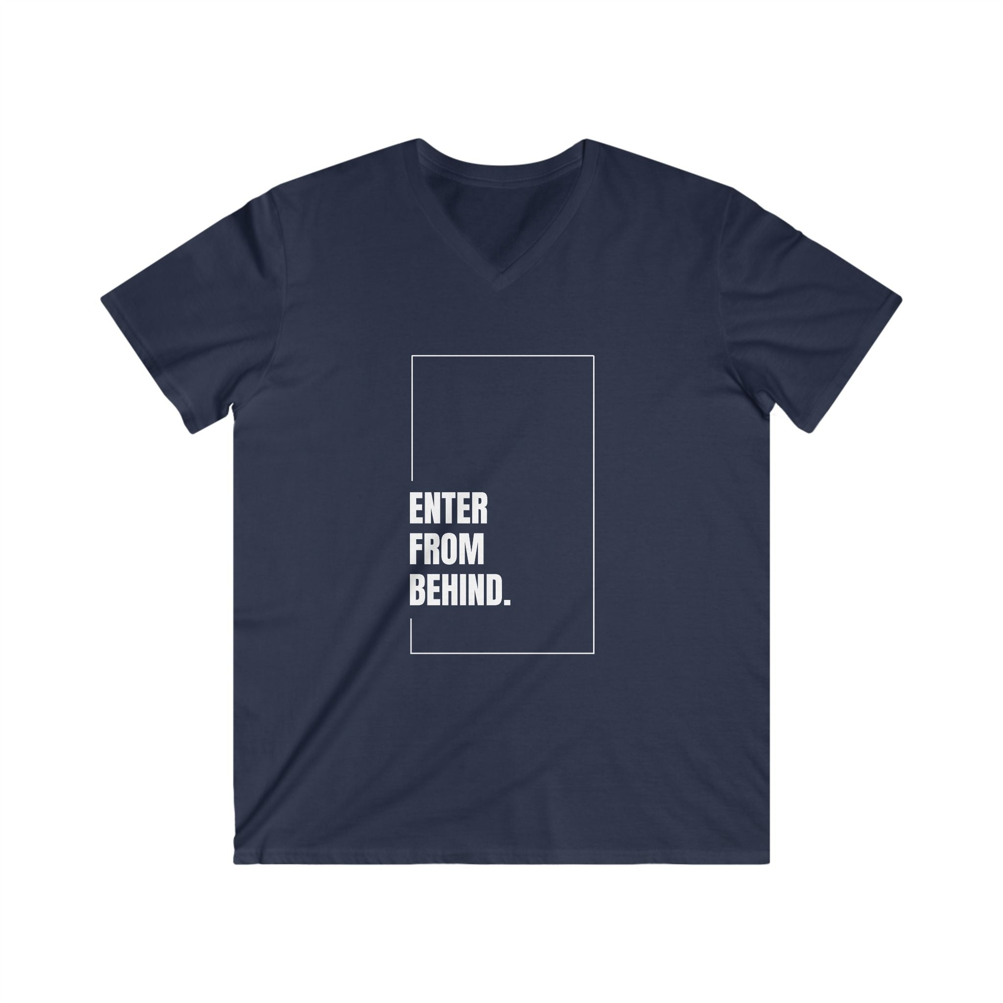 Enter From Behind Fitted V-Neck Short Sleeve Tee