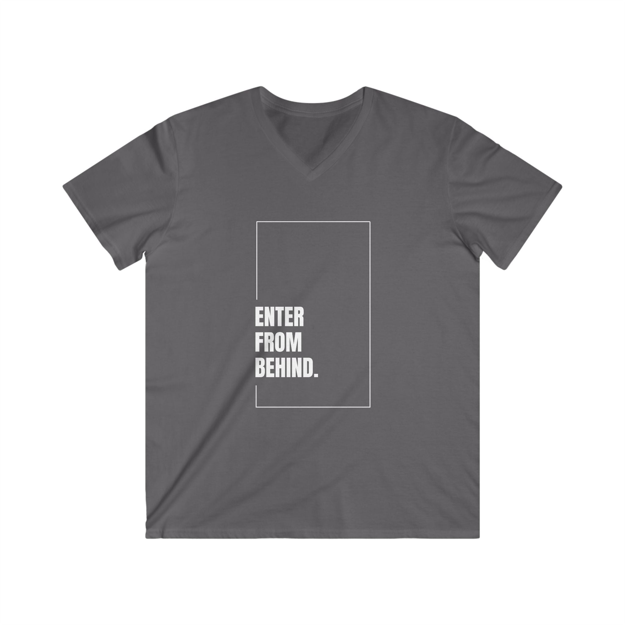 Enter From Behind Fitted V-Neck Short Sleeve Tee
