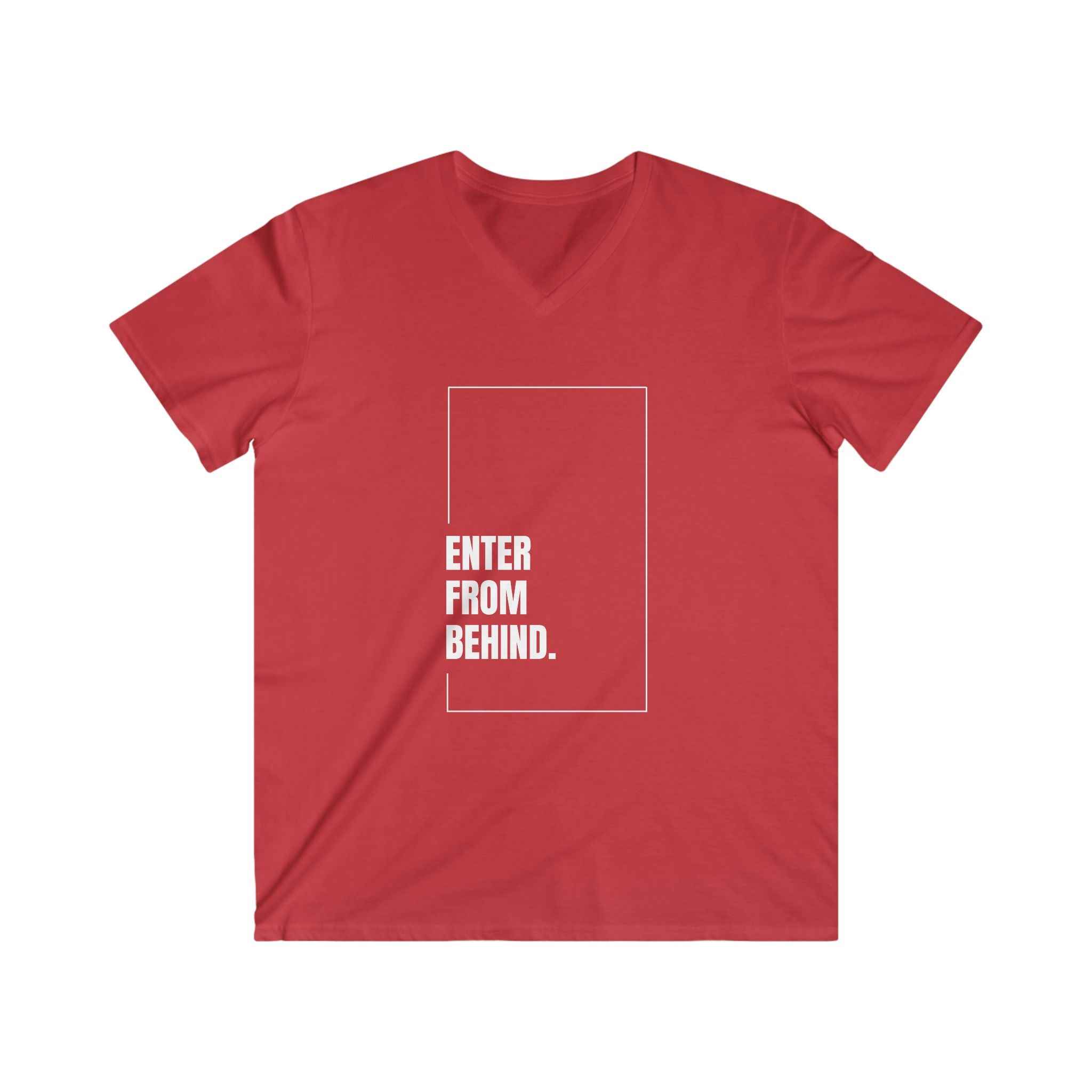 Enter From Behind Fitted V-Neck Short Sleeve Tee